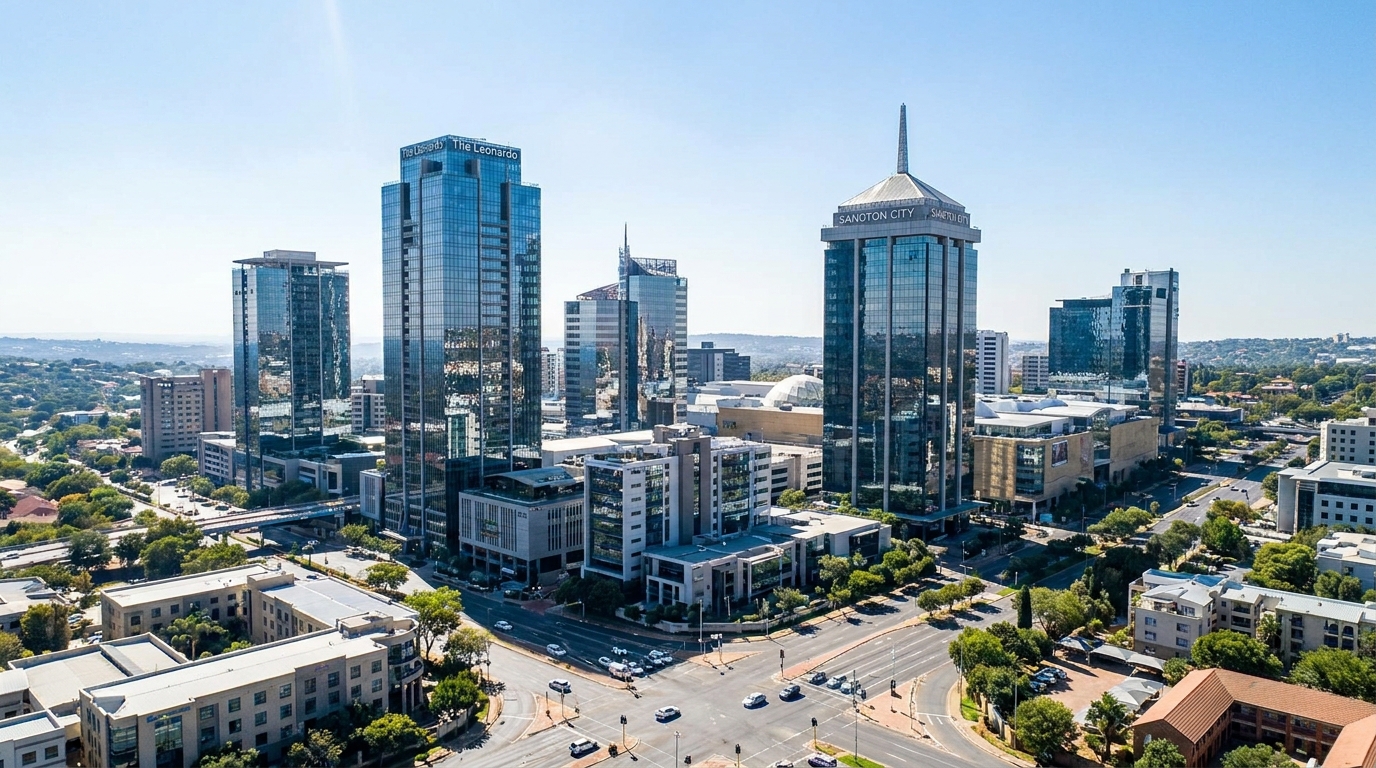 Sandton City shopping district in Johannesburg with accessible entrance