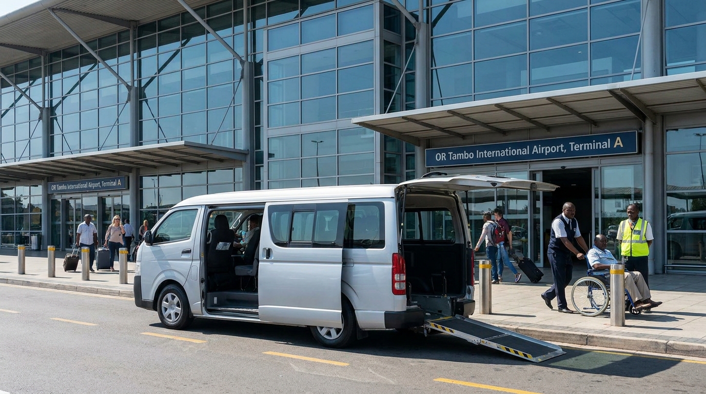 Wheelchair-accessible vehicle with ramp at OR Tambo International Airport